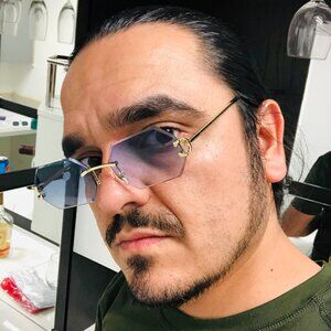 Men Sunglasses Hip Hop Gold Blue Lens Gold Classic Trendy Fashion‎ Retro Vintage